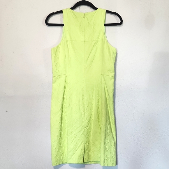 Banana Republic Milly Collection Yellow Jacquard Sheath Mini Dress Size 6 - Picture 5 of 10